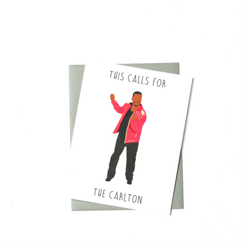 congratulations card featuring a likeness of Carlton Banks performing the Carlton dance