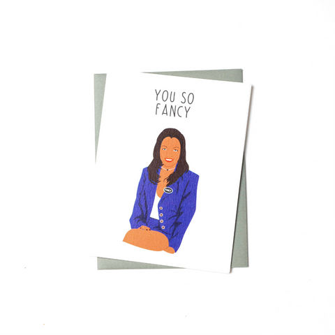 appreciation card with illustration of fancy Monroe wearing her uniform with her name tag that says "fancy".